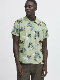 BLEND Poloshirts<Herren Poloshirt - BHPolo grün gemustert