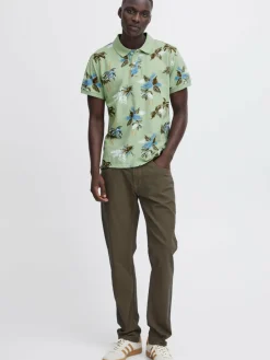 BLEND Poloshirts<Herren Poloshirt - BHPolo grün gemustert