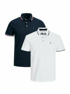 Jack & Jones Poloshirts<Herren Poloshirt - 2er Pack Paulos - Slim Fit blau uni