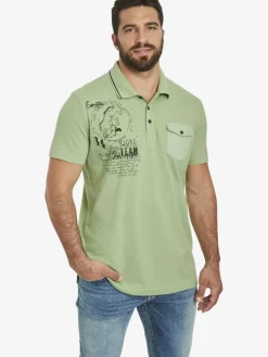 Jan Vanderstorm Poloshirts<Herren Poloshirt - FJODOR lind bedruckt