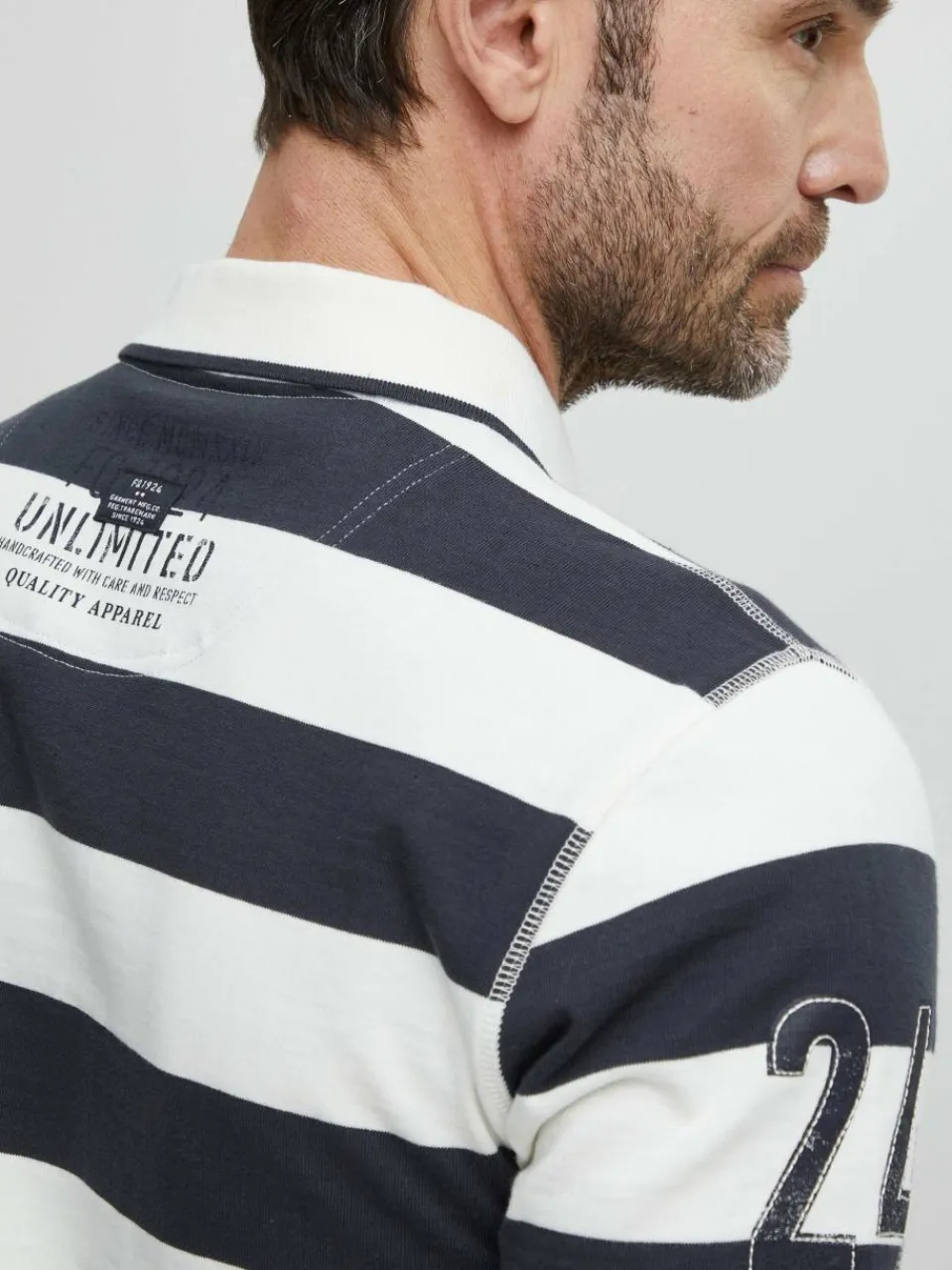 FQ1924 Poloshirts<Herren Poloshirt - FQHarald weiß gestreift