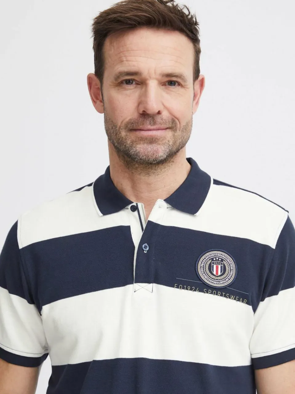 FQ1924 Poloshirts<Herren Poloshirt - FQPeter weiß gestreift