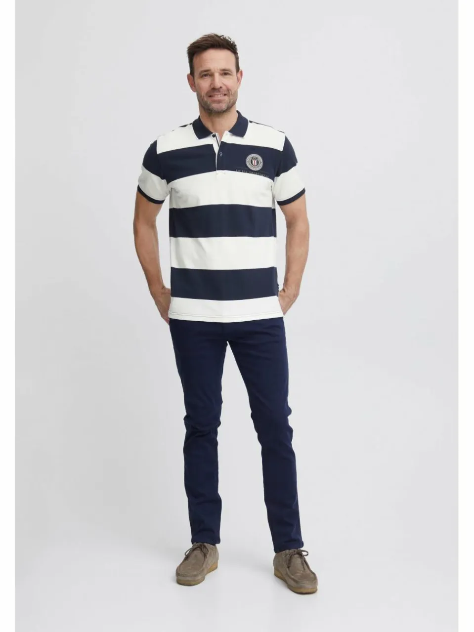 FQ1924 Poloshirts<Herren Poloshirt - FQPeter weiß gestreift