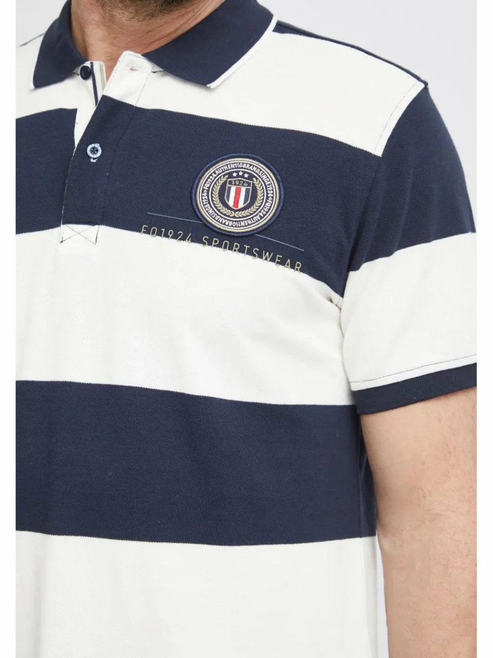 FQ1924 Poloshirts<Herren Poloshirt - FQPeter weiß gestreift