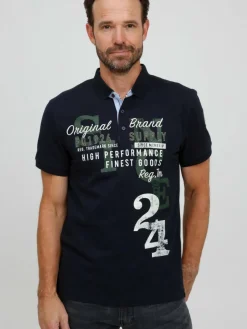 FQ1924 Poloshirts<Herren Poloshirt - FQRagnar marine bedruckt