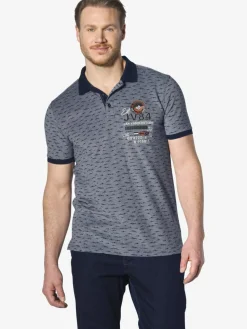 Jan Vanderstorm Poloshirts<Herren Poloshirt - HALVESEN blau bedruckt