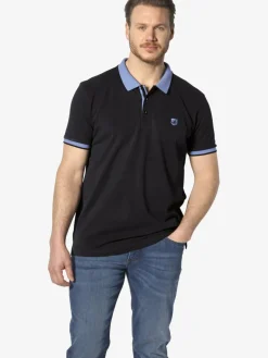 Jan Vanderstorm Poloshirts<Herren Poloshirt - LAVRANS schwarz blau uni