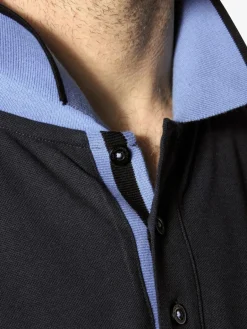 Jan Vanderstorm Poloshirts<Herren Poloshirt - LAVRANS schwarz blau uni