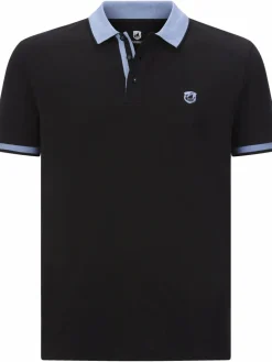 Jan Vanderstorm Poloshirts<Herren Poloshirt - LAVRANS schwarz blau uni