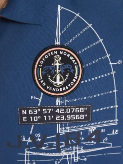 Jan Vanderstorm Poloshirts<Herren Poloshirt - NICCO royal blau bedruckt