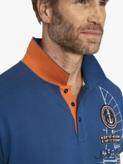Jan Vanderstorm Poloshirts<Herren Poloshirt - NICCO royal blau bedruckt