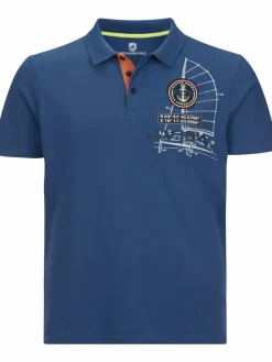 Jan Vanderstorm Poloshirts<Herren Poloshirt - NICCO royal blau bedruckt