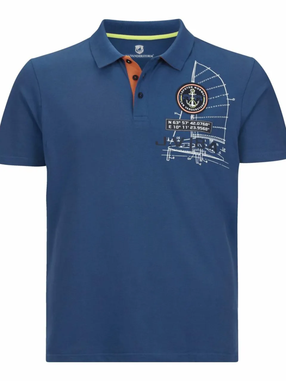 Jan Vanderstorm Poloshirts<Herren Poloshirt - NICCO royal blau bedruckt