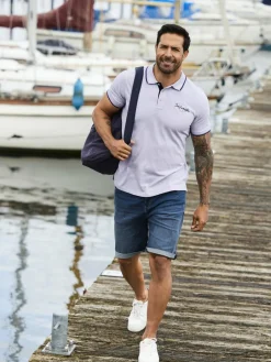 Jan Vanderstorm Poloshirts<Herren Poloshirt - PERDER lila bedruckt