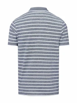 Tommy Hilfiger Poloshirts<Herren Poloshirt mit Leinen-Anteil marine weiß gestreift