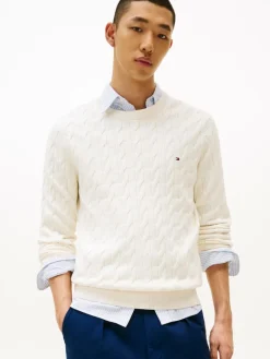 Tommy Hilfiger Pullover & Strickjacken<Herren Pullover ecru strukturiert