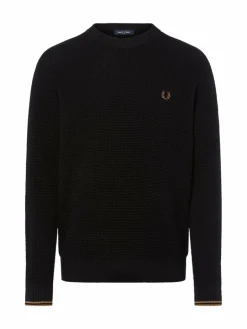 Fred Perry Pullover & Strickjacken<Herren Pullover schwarz strukturiert