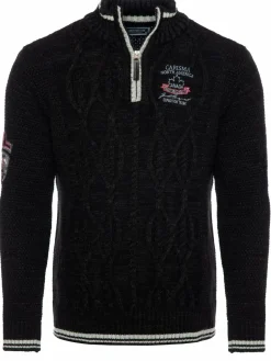 Carisma Pullover & Strickjacken<Herren Pullover schwarz uni