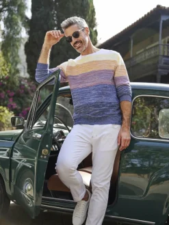 BABISTA Pullover & Strickjacken<Herren Pullover - CARIENO blau gelb gestreift