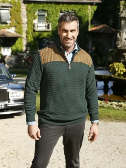 Charles Colby Pullover & Strickjacken<Herren Pullover - EARL FILIBERT grün gemustert