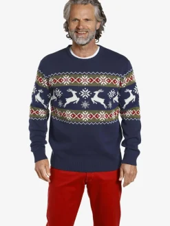 Jan Vanderstorm Pullover & Strickjacken<Herren Pullover - TORE blau bedruckt