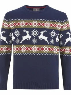 Jan Vanderstorm Pullover & Strickjacken<Herren Pullover - TORE blau bedruckt