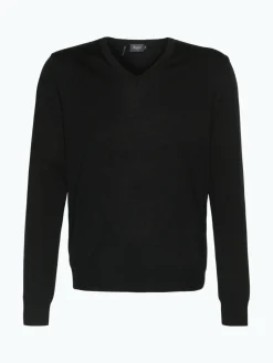 MAERZ Pullover & Strickjacken<Herren Pullover aus Merinowolle schwarz uni