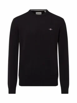 Gant Pullover & Strickjacken<Herren Pullover aus Wolle schwarz uni