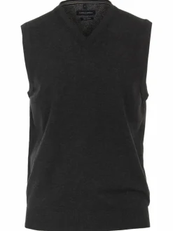 CASAMODA Pullover & Strickjacken<Herren Pullunder - Basic grau uni