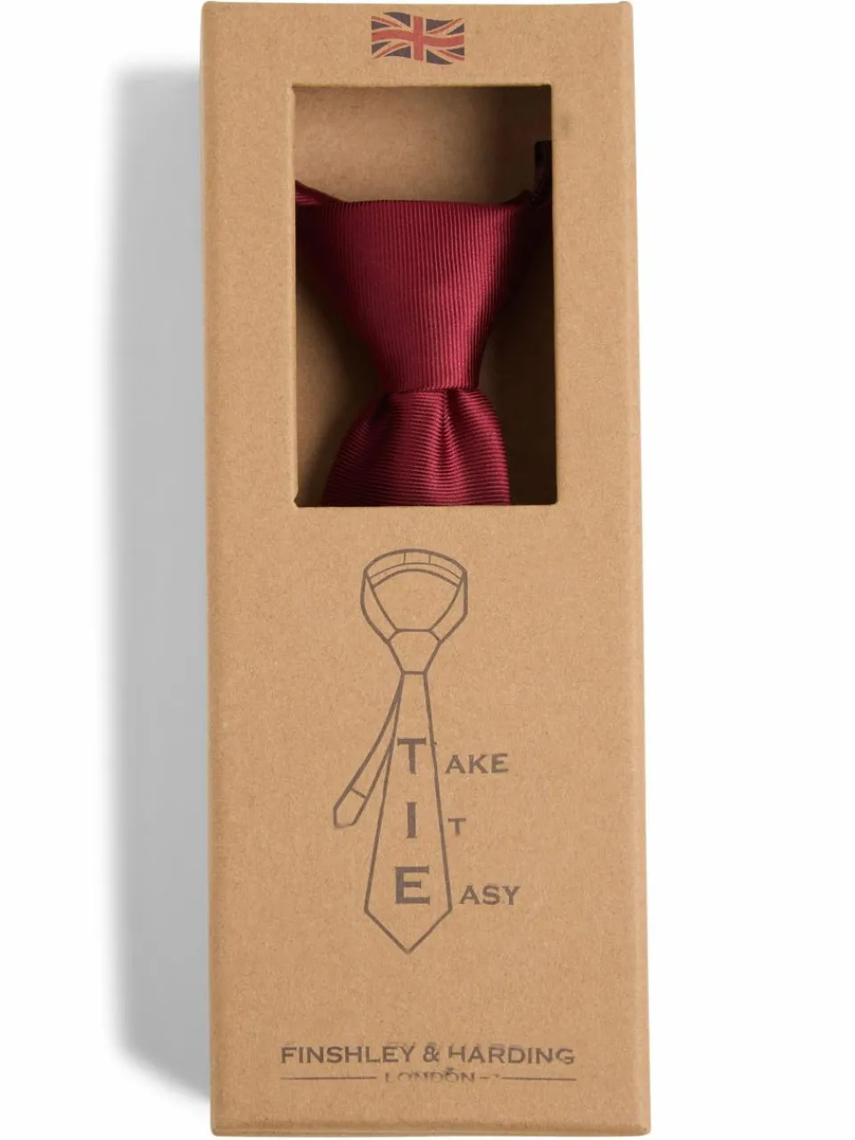 Finshley & Harding London Krawatten & Fliegen<Herren Reißverschluss-Krawatte aus Seide bordeaux uni