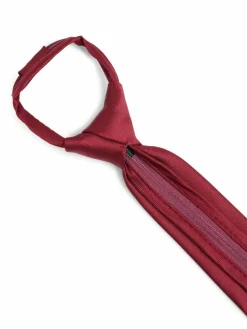 Finshley & Harding London Krawatten & Fliegen<Herren Reißverschluss-Krawatte aus Seide bordeaux uni