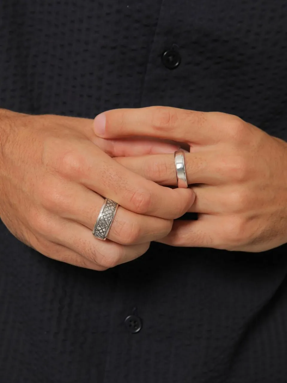 KUZZOI Schmuck<Herren Ring schwarz uni