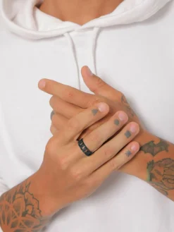 KUZZOI Schmuck<Herren Ring schwarz uni