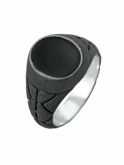 KUZZOI Schmuck<Herren Ring schwarz uni