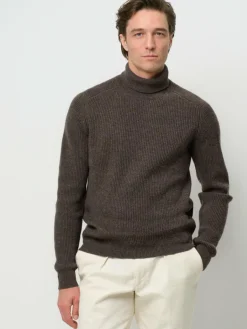 Profuomo Pullover & Strickjacken<Herren Rollkragenpullover braun uni