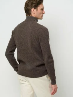 Profuomo Pullover & Strickjacken<Herren Rollkragenpullover braun uni