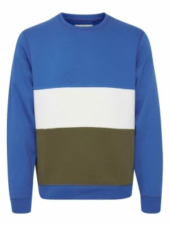 BLEND Sweatshirts & Sweatjacken<Herren Rundhalspullover blau gemustert