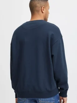 BLEND Sweatshirts & Sweatjacken<Herren Rundhalspullover blau uni