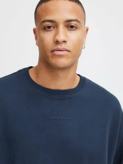 BLEND Sweatshirts & Sweatjacken<Herren Rundhalspullover blau uni