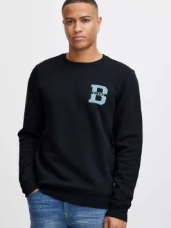 BLEND Sweatshirts & Sweatjacken<Herren Rundhalspullover schwarz uni