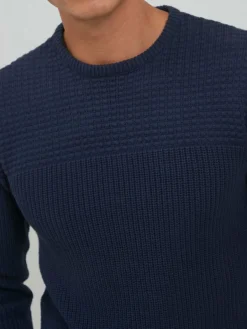BLEND Pullover & Strickjacken<Herren Rundhalspullover - BHTafari blau gemustert