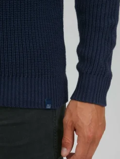 BLEND Pullover & Strickjacken<Herren Rundhalspullover - BHTafari blau gemustert