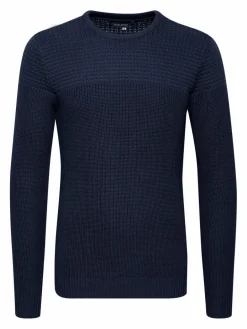 BLEND Pullover & Strickjacken<Herren Rundhalspullover - BHTafari blau gemustert
