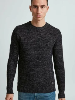 11 Project Pullover & Strickjacken<Herren Rundhalspullover - PRAlaric schwarz meliert