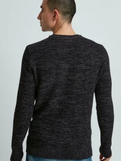 11 Project Pullover & Strickjacken<Herren Rundhalspullover - PRAlaric schwarz meliert