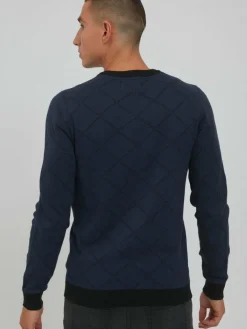 BLEND Pullover & Strickjacken<Herren Rundhalspullover - BHNison blau kariert