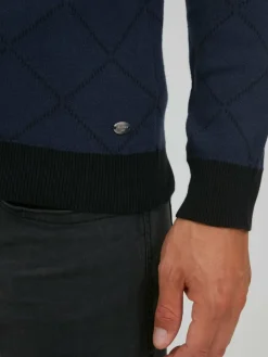 BLEND Pullover & Strickjacken<Herren Rundhalspullover - BHNison blau kariert