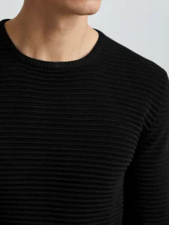 Solid Pullover & Strickjacken<Herren Rundhalspullover - SDStruan schwarz meliert