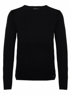 Solid Pullover & Strickjacken<Herren Rundhalspullover - SDStruan schwarz meliert