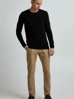 Solid Pullover & Strickjacken<Herren Rundhalspullover - SDStruan schwarz meliert